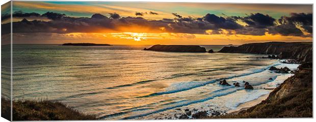Marloes Sands, Pembrokeshire Sunset  Canvas Print by Meurig Pembrokeshire