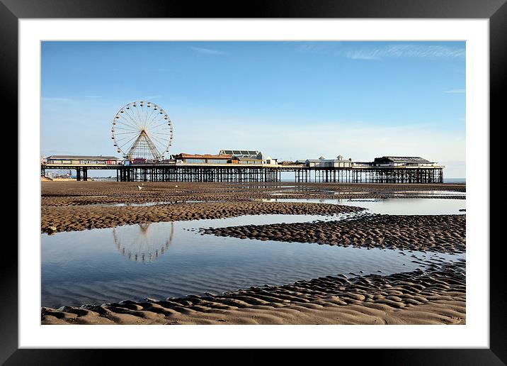 Central Pier Blackpool Beach Framed Mounted Print by Gary Kenyon