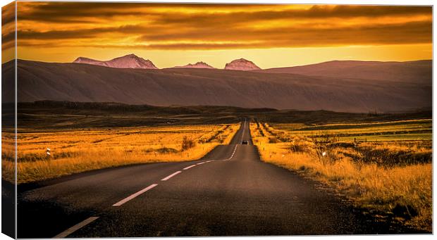  The Road from Reykjavic, Iceland Canvas Print by Meurig Pembrokeshire