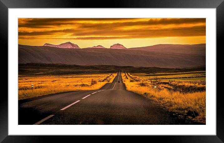  The Road from Reykjavic, Iceland Framed Mounted Print by Meurig Pembrokeshire