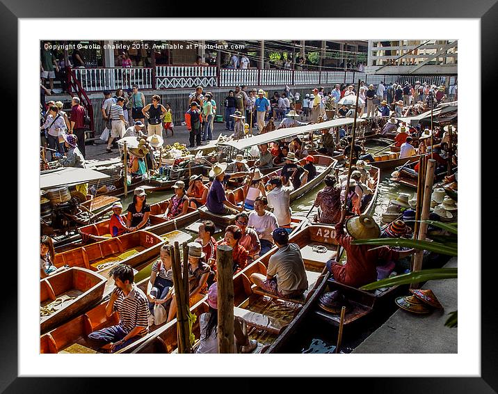  Crowded Floating Market in Thailand Framed Mounted Print by colin chalkley