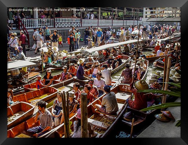  Crowded Floating Market in Thailand Framed Print by colin chalkley
