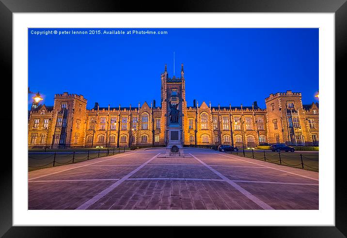  QUB Bluehour Too Framed Mounted Print by Peter Lennon