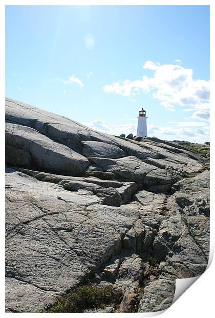 Peggy's Cove lighthouse Print by Corinna  Summerill