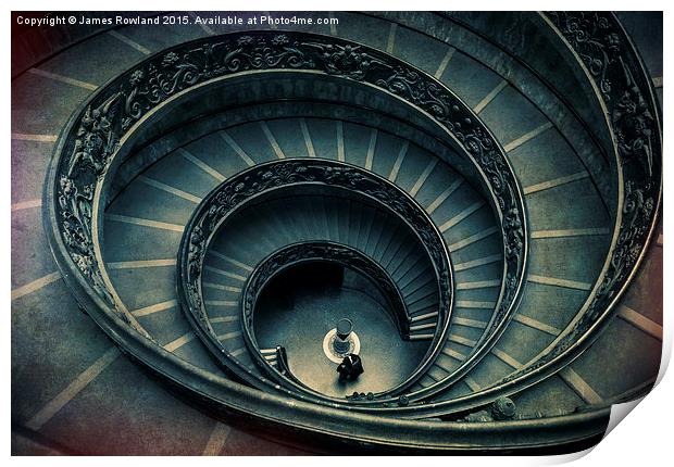  Vatican stairs Print by James Rowland