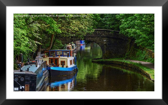  Rochdale Canal at Hebden Bridge Framed Mounted Print by Fine art by Rina