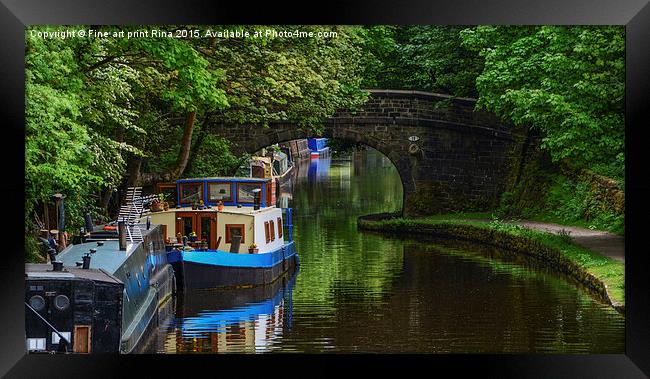  Rochdale Canal at Hebden Bridge Framed Print by Fine art by Rina