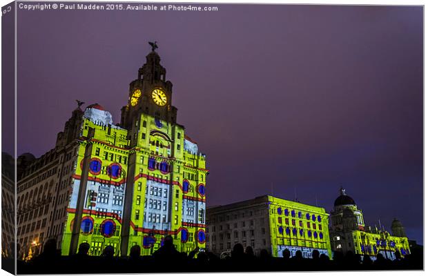 Liver Building Yellow Submarine Projection Canvas Print by Paul Madden