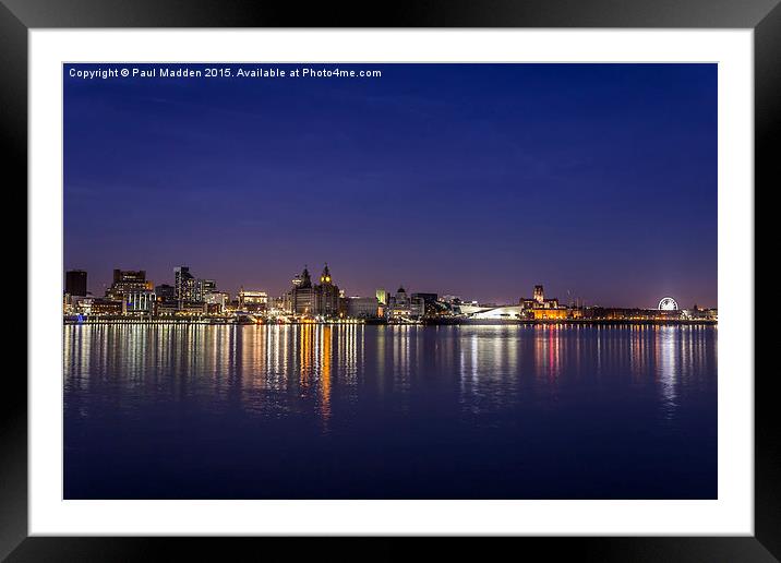 Night lights of Liverpool Framed Mounted Print by Paul Madden