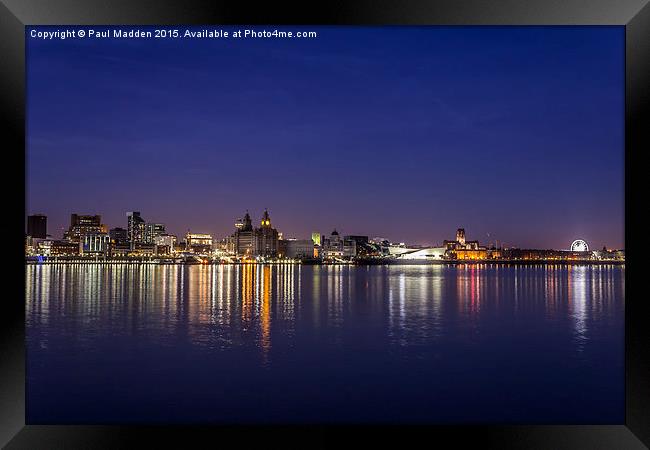 Night lights of Liverpool Framed Print by Paul Madden
