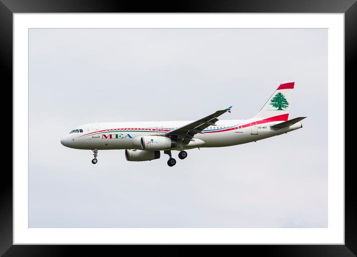 Middle Eastern Airlines Airbus Framed Mounted Print by David Pyatt