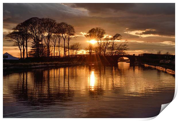 Last Light On The Lancaster Canal Print by Gary Kenyon