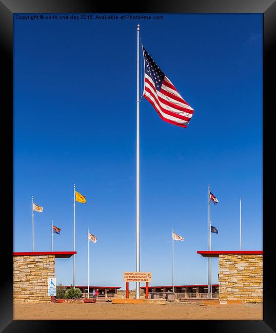  Four Corners Monument  USA Framed Print by colin chalkley