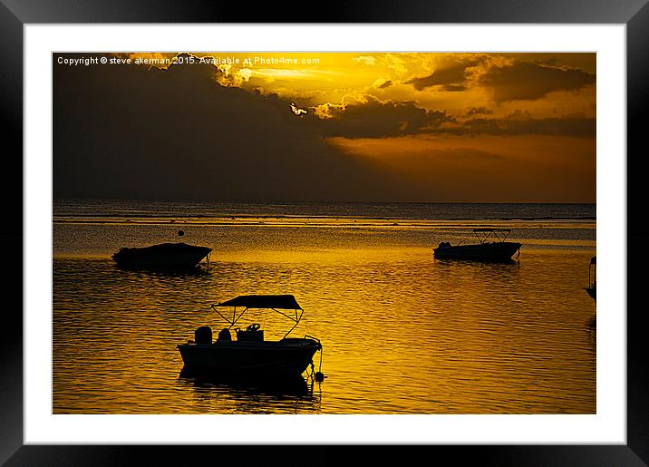  Sunset in Mauritius Framed Mounted Print by steve akerman