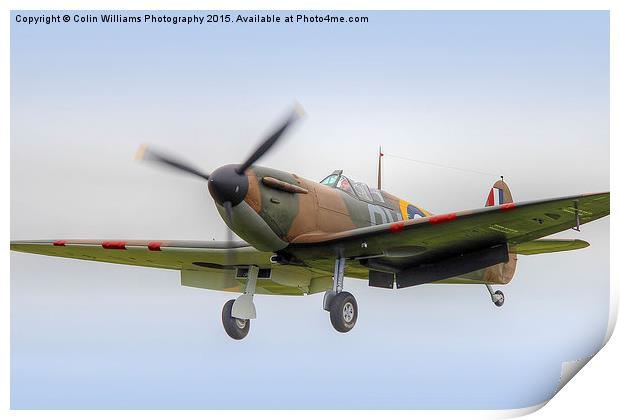  Guy Martin`s Spitfire on Finals Duxford 2015 Print by Colin Williams Photography