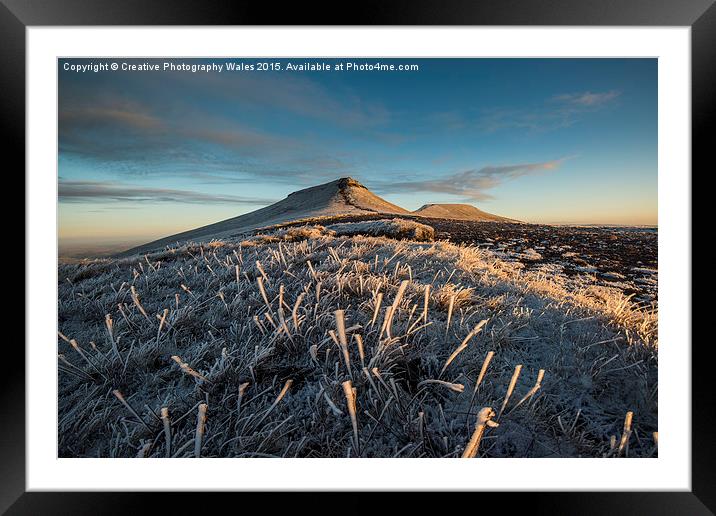  Frosted Grass in the Beacons Framed Mounted Print by Creative Photography Wales