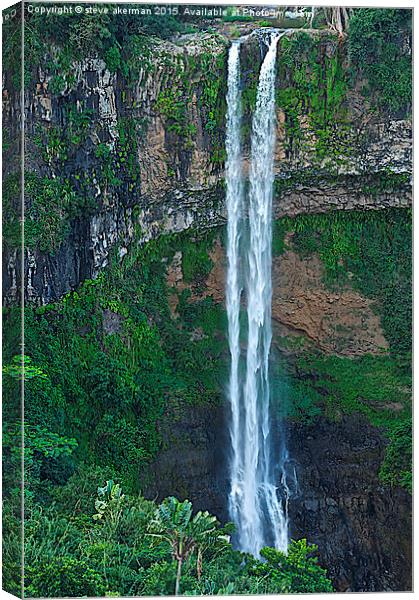  A waterfall in Mauritius Canvas Print by steve akerman