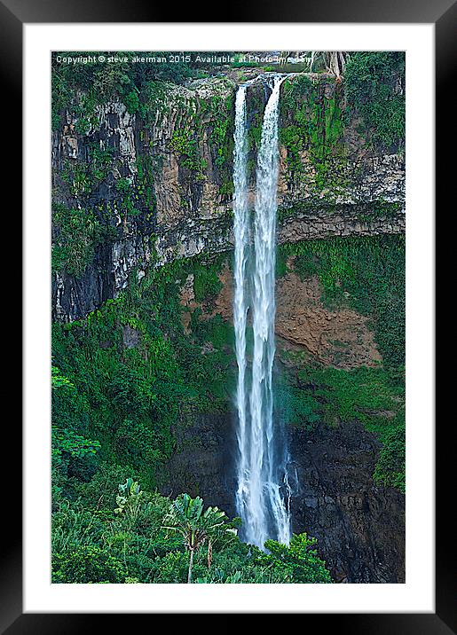  A waterfall in Mauritius Framed Mounted Print by steve akerman