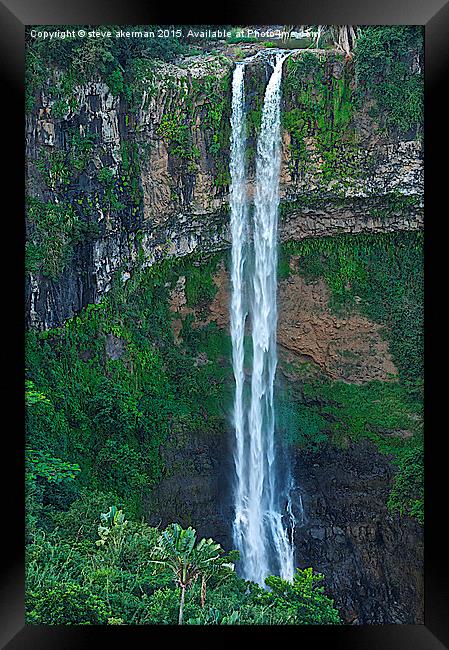  A waterfall in Mauritius Framed Print by steve akerman