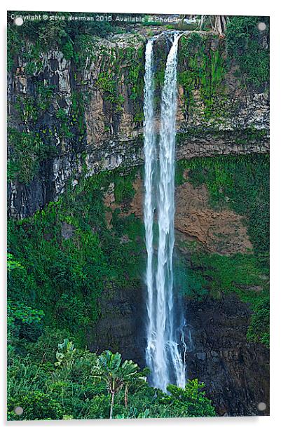  A waterfall in Mauritius Acrylic by steve akerman