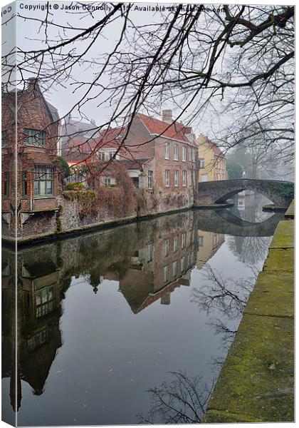  Bruges Reflections Canvas Print by Jason Connolly