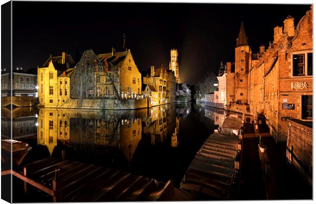  Reflections Of Bruges Canvas Print by Jason Connolly