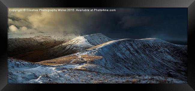 Cribyn Winter Storm, Brecon Beacons  Wales Framed Print by Creative Photography Wales