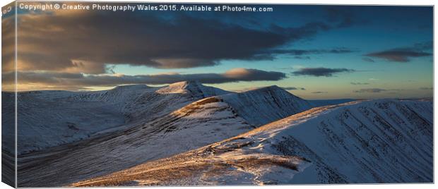  Brecon Beacons Winter Glow Canvas Print by Creative Photography Wales