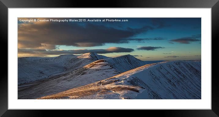  Brecon Beacons Winter Glow Framed Mounted Print by Creative Photography Wales