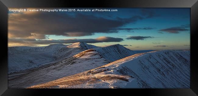  Brecon Beacons Winter Glow Framed Print by Creative Photography Wales