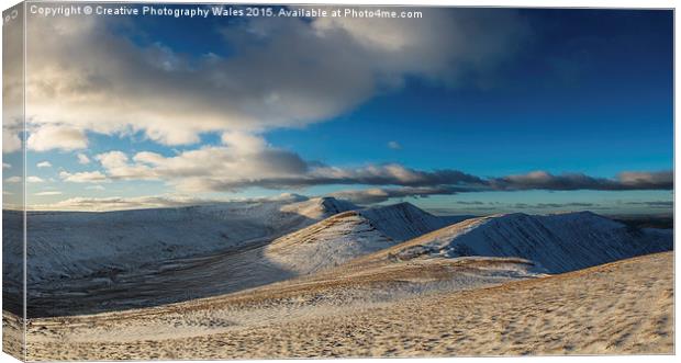 Beacons Winter Light Canvas Print by Creative Photography Wales