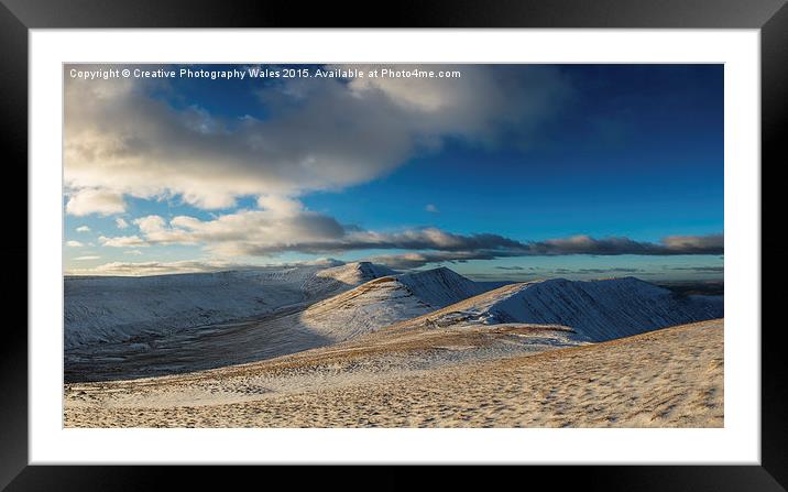 Beacons Winter Light Framed Mounted Print by Creative Photography Wales