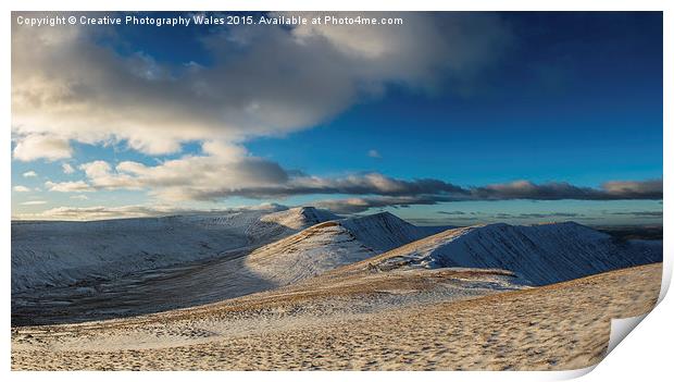Beacons Winter Light Print by Creative Photography Wales
