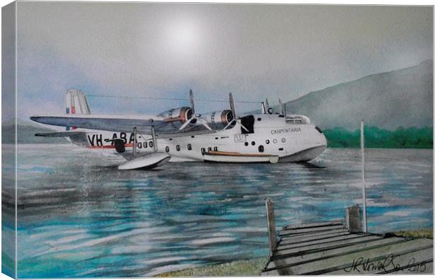  Empire Flying Boat Canvas Print by John Lowerson
