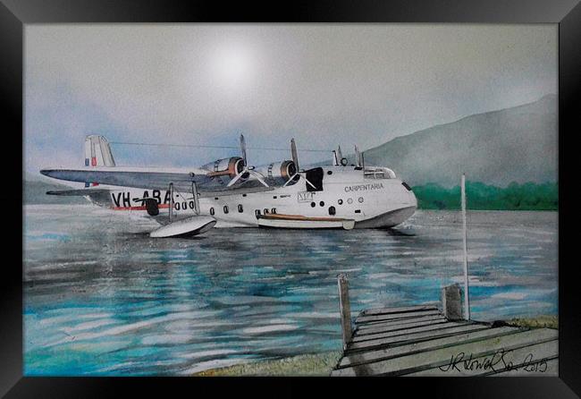  Empire Flying Boat Framed Print by John Lowerson