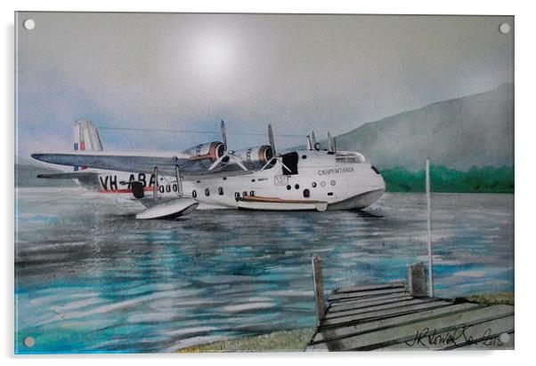  Empire Flying Boat Acrylic by John Lowerson