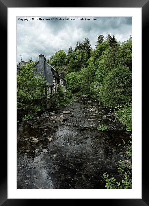 Monschau river view Framed Mounted Print by Jo Beerens