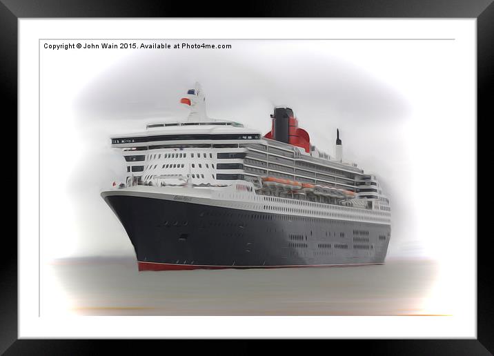 Queen Mary 2 Framed Mounted Print by John Wain