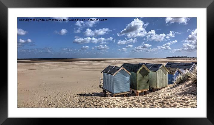  Wells Beach Huts Framed Mounted Print by Lynda Simpson