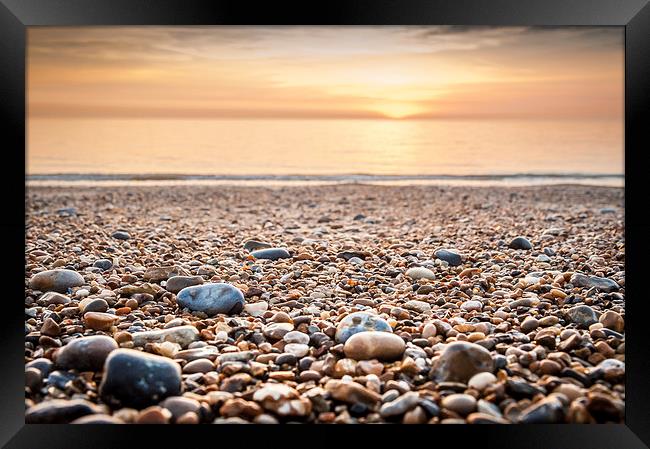  Pebbles on Hemsby Beach Framed Print by Stephen Mole