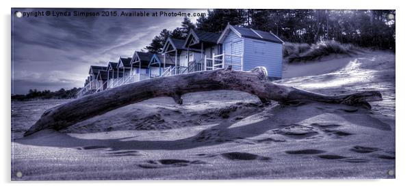  Beach Hut Blues Acrylic by Lynda Simpson