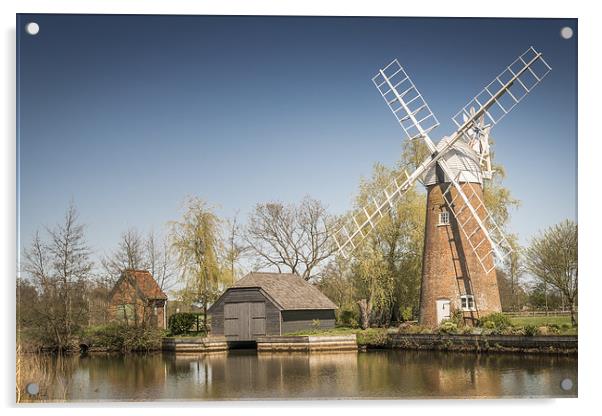  Hunsett Mill on the River Ant, Norfolk Broads Acrylic by Stephen Mole