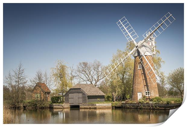  Hunsett Mill on the River Ant, Norfolk Broads Print by Stephen Mole