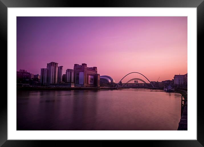  Quayside Sunset Framed Mounted Print by Les Hopkinson