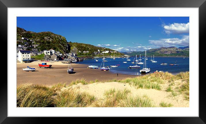 Barmouth From The Dunes Framed Mounted Print by Anthony Michael 