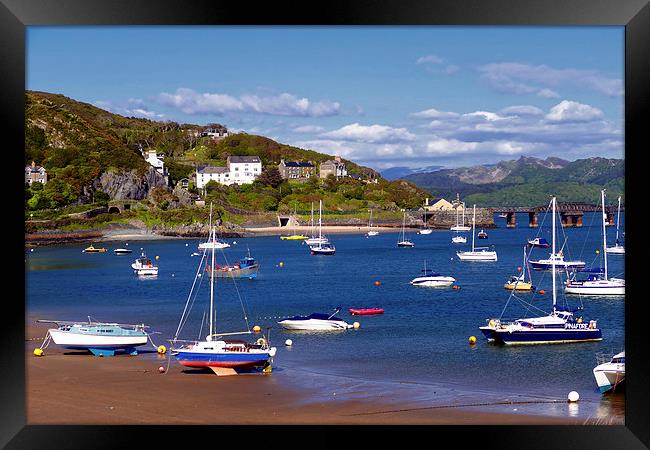 Barmouth From The Beach Framed Print by Anthony Michael 