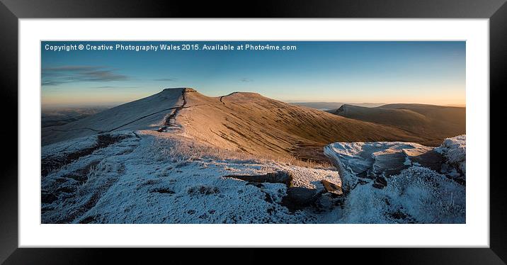 Beacons Winter Frost Framed Mounted Print by Creative Photography Wales