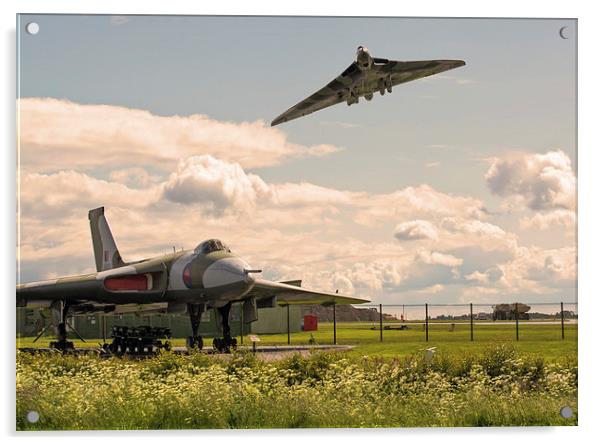  Avro Vulcans XH558 and XM607 in perfect harmony Acrylic by Andrew Scott