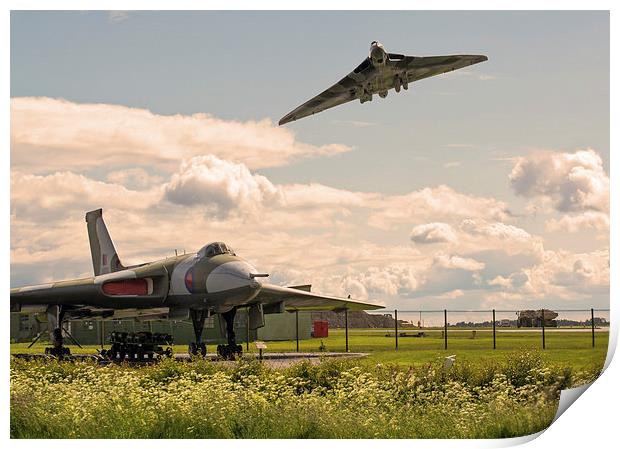  Avro Vulcans XH558 and XM607 in perfect harmony Print by Andrew Scott
