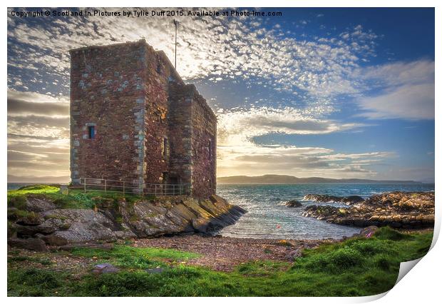  Portencross Castle In The Gloaming Print by Tylie Duff Photo Art
